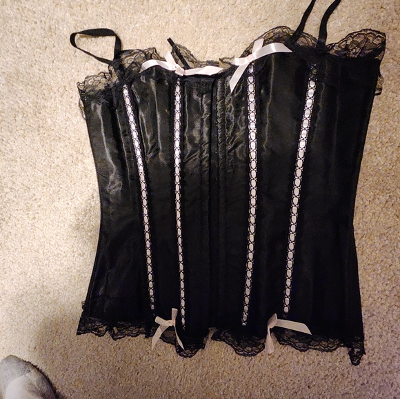 Nwot Womens Lingerie Black Corset Bustier Medium - Picture 4 of 5